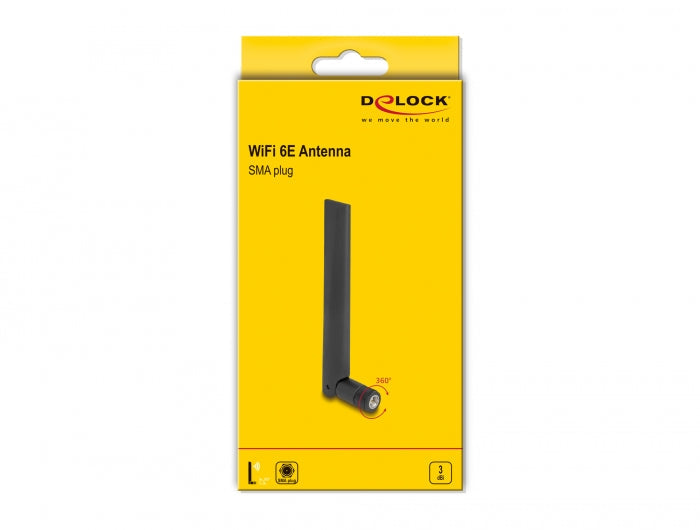 אנטנה כלל כיוונית WiFi 6E 3 dBi מחבר SMA plug - delock.israel