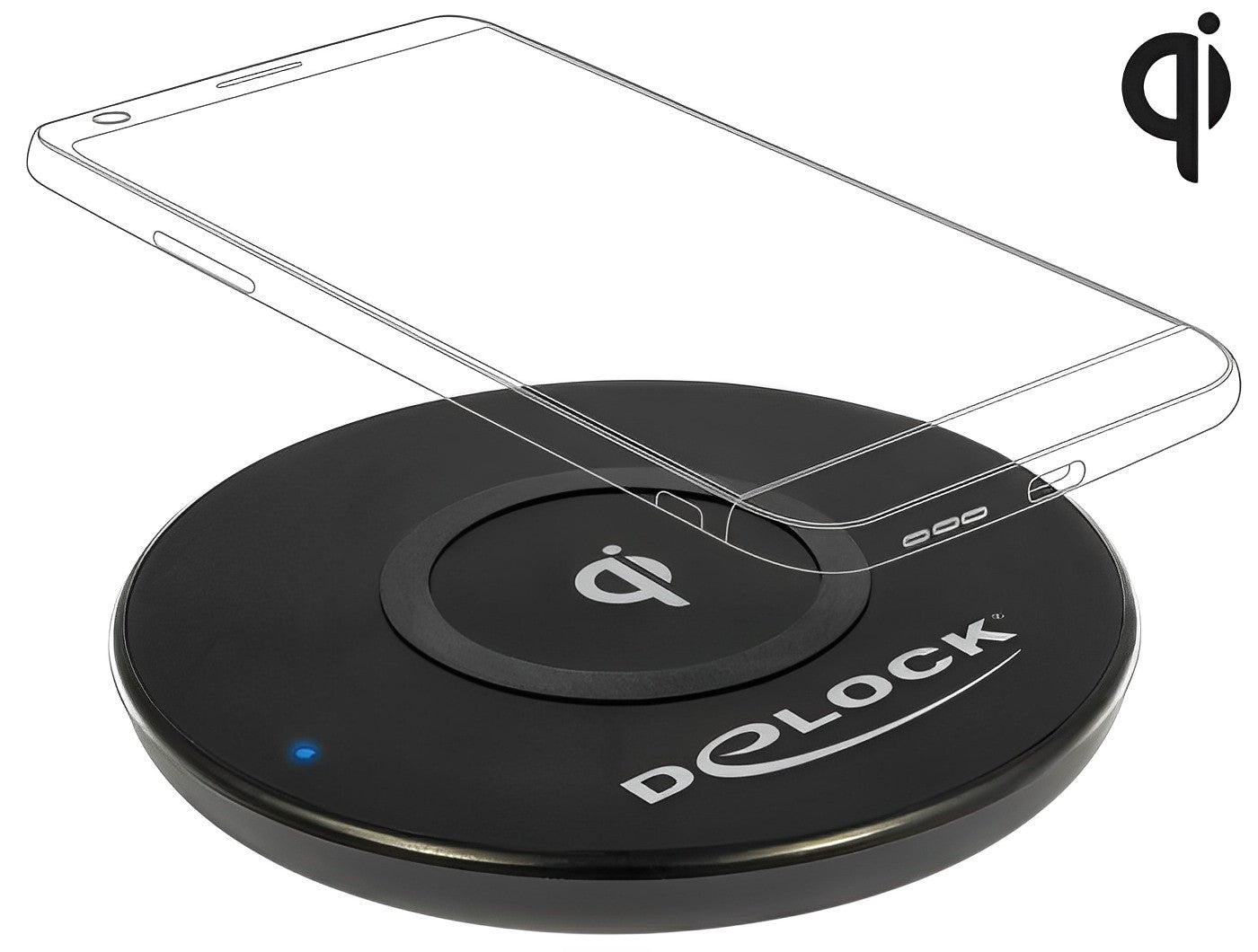 מטען שולחני אלחוטי Wireless Qi Fast Charger 10 W - delock.israel