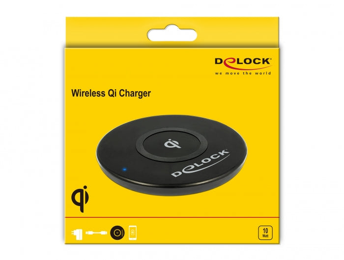 מטען שולחני אלחוטי Wireless Qi Fast Charger 10 W - delock.israel