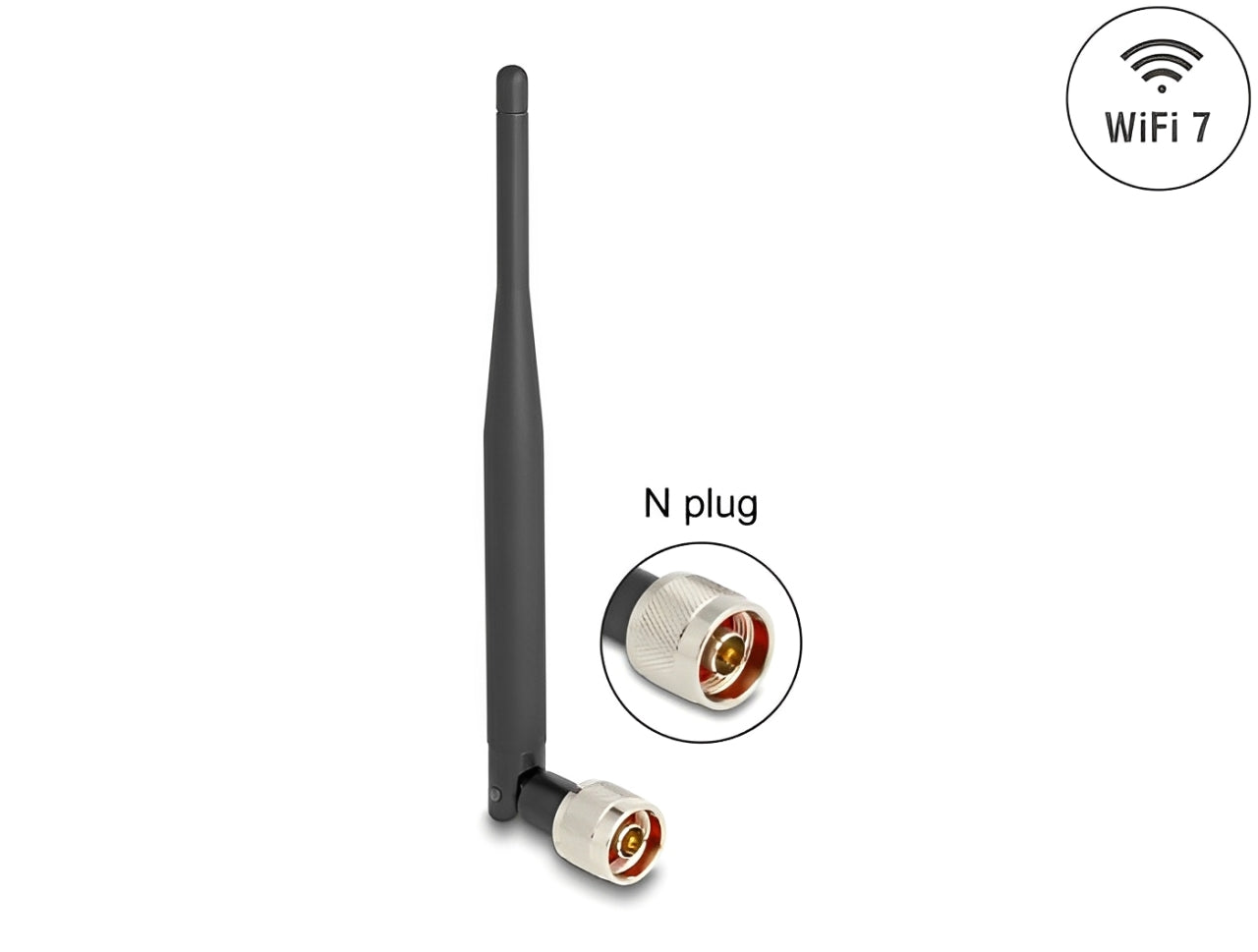 אנטנה איכותית WiFi 7 מבית Delock גרמניה מאפשרת שימוש פנימי בתדרי WLAN שונים בתוך מבנים