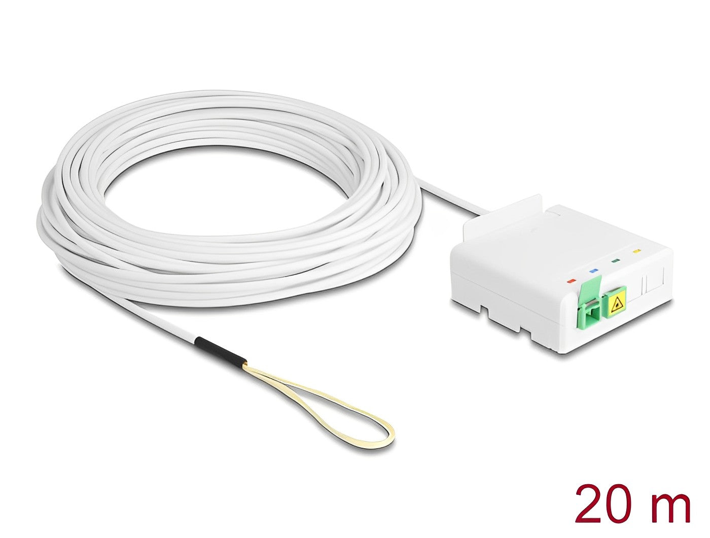 כבל אופטי דרופ SC/APC Simplex Drop cable כולל קופסת חיבורים FTTH - delock.israel