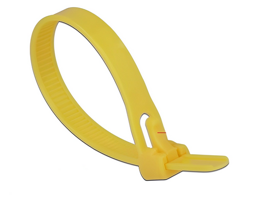 אזיקון רב- פעמי מבית DELOCK גרמניה עמיד בחום בצבע צהוב לשימוש חוזר במגוון יישומים ביתיים ותעשייתיים