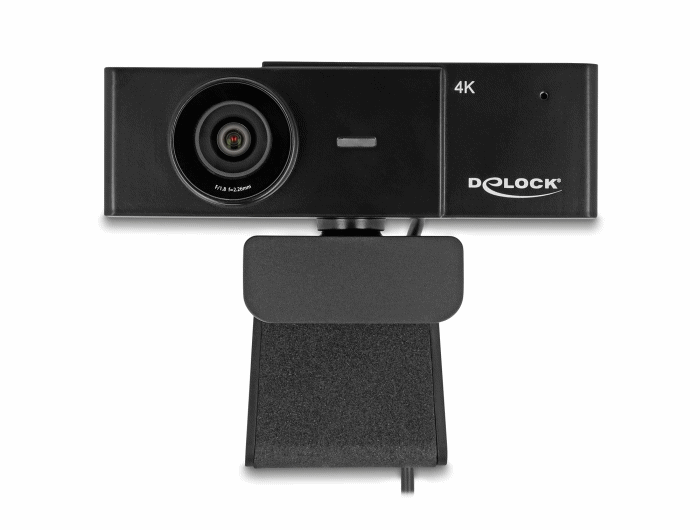 מצלמת אינטרנט 4K 110° UHD 8 megapixel עם מיקרופון רגיש מאוד וחצובה - delock.israel