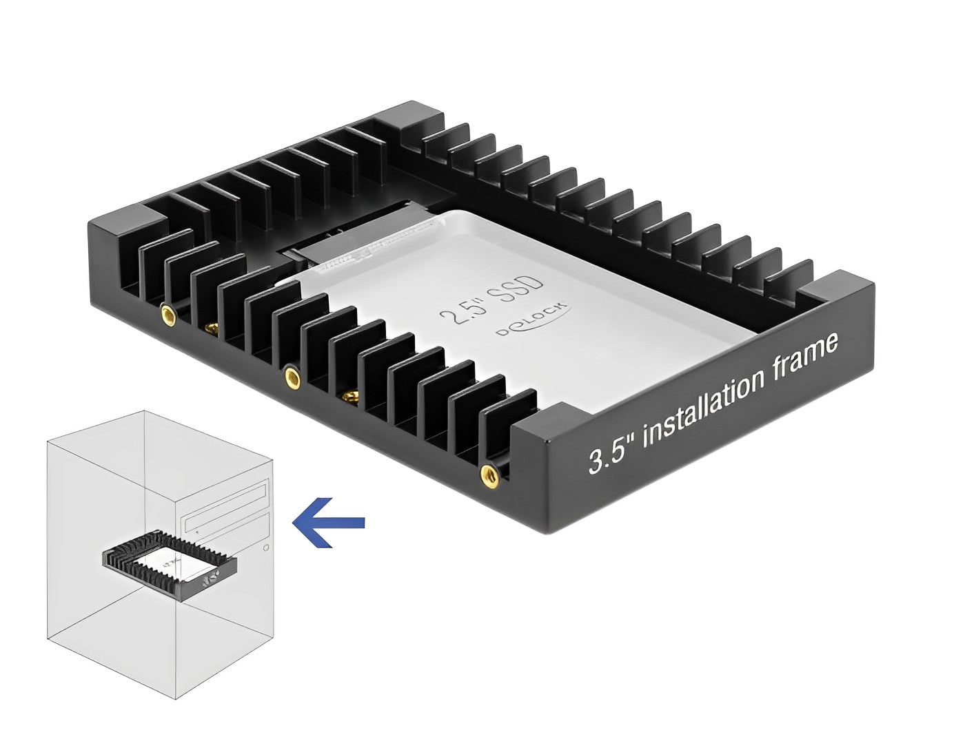 מסגרת 3.5″ להתקנה כונן דיסק 2.5″SATA - delock.israel