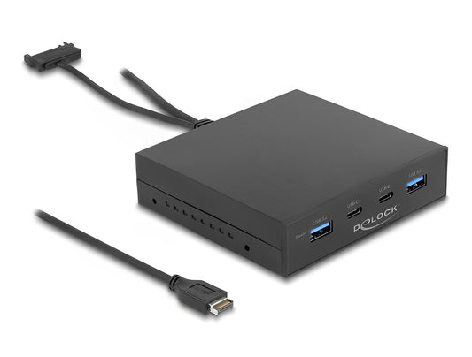 פאנל קדמי 3.5″ USB 3.2 10Gbps למארז מחשב עם 4 יציאות USB-A/C דגם D64057 - delock.israel