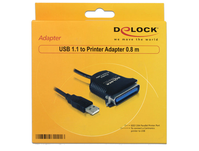 ממיר USB לתקע LPT Centronics C-36 אורך 80 ס"מ - delock.israel