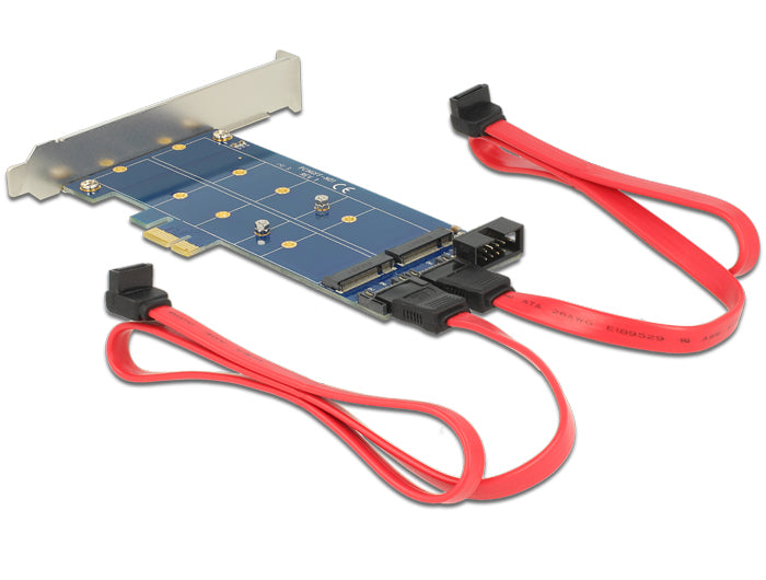 כרטיס PCI-E x1 Low Profile עבור 2 כוננים M.2 NGFF - delock.israel