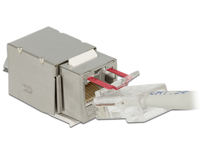 שקע קיסטון מאובטח RJ45 Cat.6 STP - delock.israel