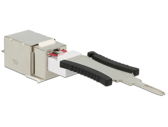 שקע קיסטון מאובטח RJ45 Cat.6 STP - delock.israel