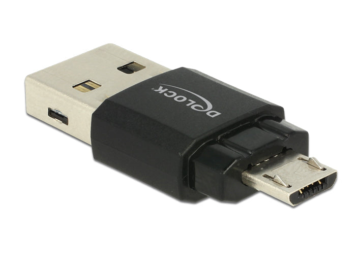 קורא כרטיסי Micro USB OTG+USB 2.0 - delock.israel