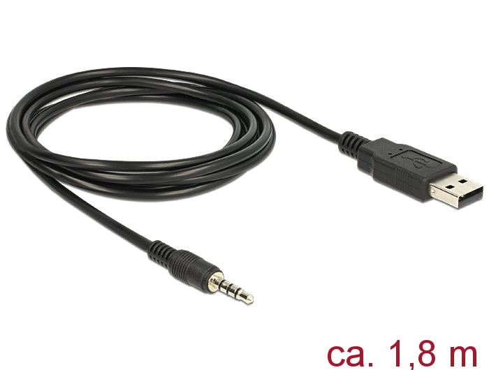 ממיר USB-A 2.0 זכר ל- TTL 5 V מחבר PL 3.5 בעל 4 מגעים צ'יפ FTDI - delock.israel