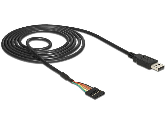 ממיר USB-A 2.0 זכר ל- TTL 5 V מחבר 6 פינים צ'יפ FTDI - delock.israel