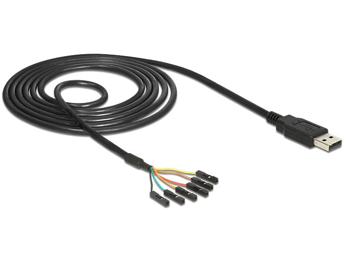 ממיר USB-A 2.0 זכר ל- TTL 5 V מחבר 6 פינים נפרדים צ'יפ FTDI - delock.israel
