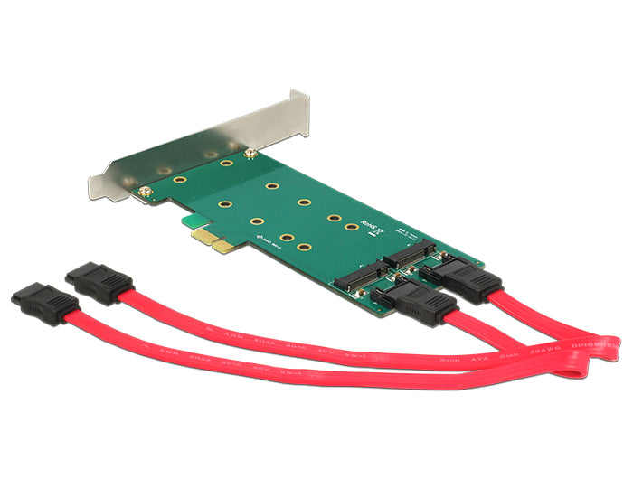 כרטיס PCI-E x1 Low Profile עבור 2 כוננים M.2 SATA Key B 110mm - delock.israel