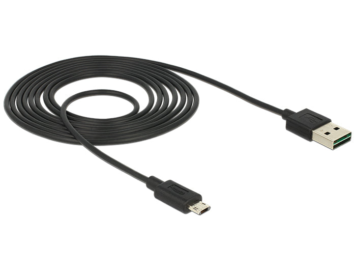 כבל EASY-USB 2.0 תקע Micro-B לתקע USB-A עם מחברים דו כיווניים - delock.israel