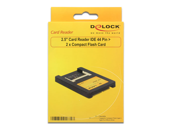 קורא כרטיסים IDE / 2.5″ לזיכרונות Compact Flash - delock.israel