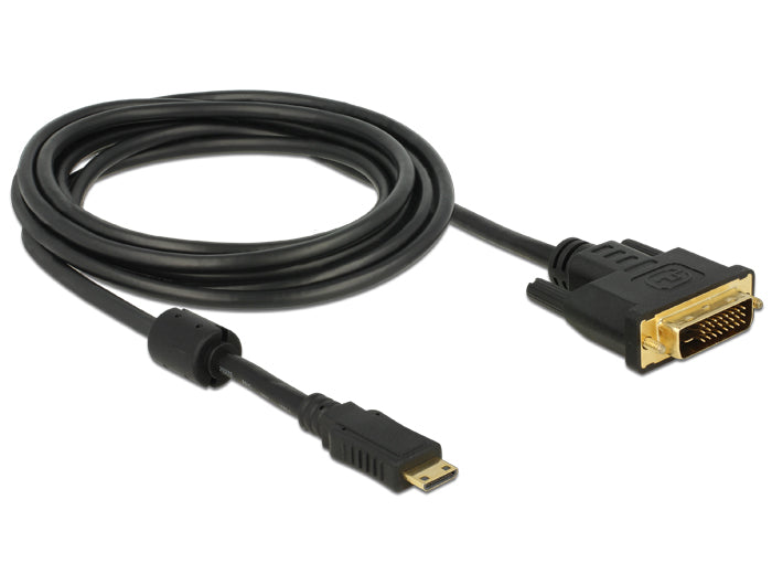 כבל תצוגה תקע מיני HDMI לתקע DVI 24+1 תומך 60 הרץ - delock.israel