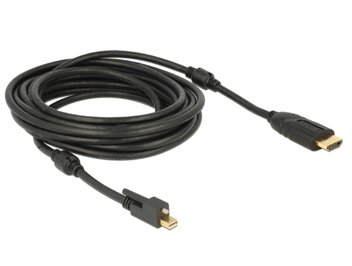 כבל מיני DisplayPort 1.2 4K אקטיבי עם בורג נעילה לחיבור מסך HDMI ז/ז תומך 30 הרץ - delock.israel