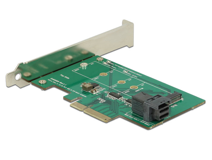 כרטיס PCIe x4 Low profile עבור כונן NVMe M.2 PCIe + יציאת SFF-8643 NVMe - delock.israel