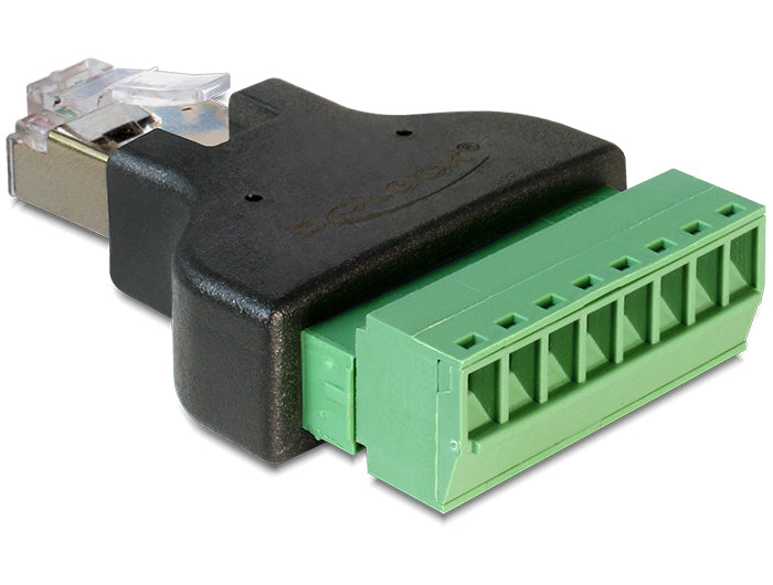 טרמינל בלוק בחיבור הברגה לתקע רשת RJ45 - delock.israel