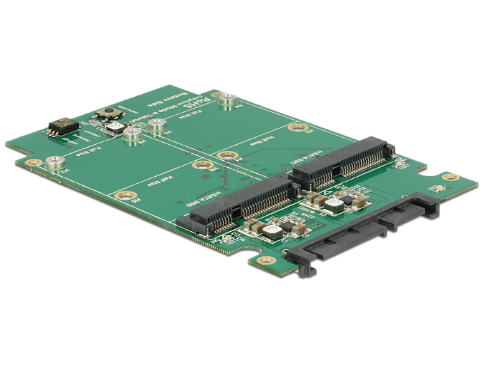 ממיר SATA 2.5″ עבור 2 כוננים mSATA תומך RAID - delock.israel