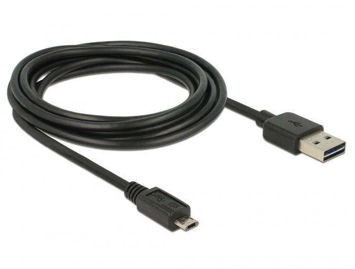 כבל EASY-USB 2.0 תקע Micro-B לתקע USB-A עם מחברים דו כיווניים - delock.israel