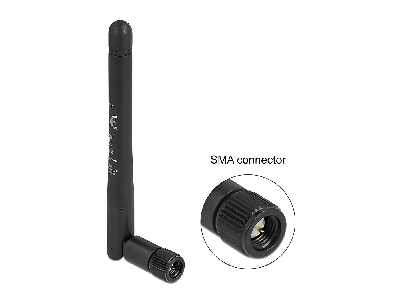 אנטנה גמישה כלל כיוונית 5G 3.3 - 5.0 GHz -1.0 - 4.5 dBi פנימית מחבר SMA plug - delock.israel