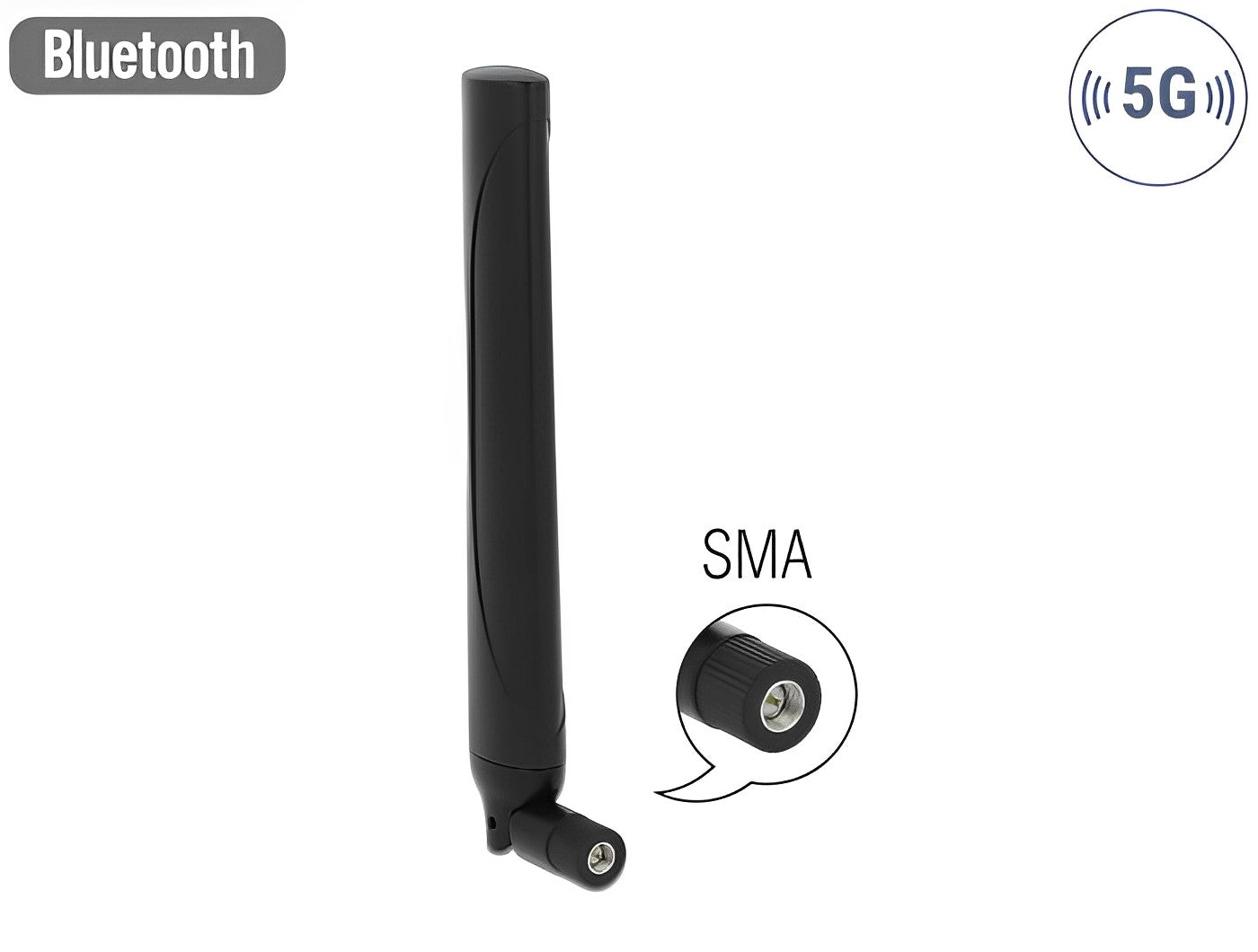 אנטנה כלל כיוונית 5G LTE -0.5 - 2.3 dBi פנימית מחבר SMA plug - delock.israel