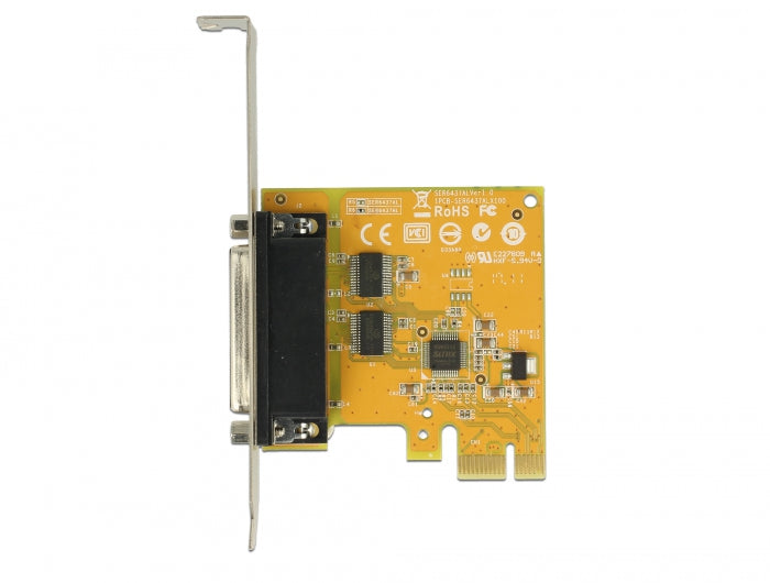 כרטיס PCIe x1 Serial RS-232 High Speed 921K ESD protection Low profile עם 2 יציאות DB9 צ'יפ Sunix - delock.israel