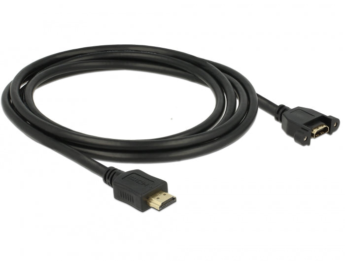 כבל מאריך HDMI-A 4K לפאנל ז/נ מרחק בין הברגים 30 מ"מ - delock.israel