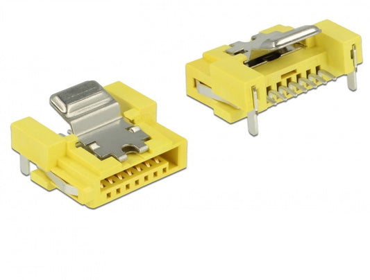 שקע 8 פין SATA 6 Gb/s עם קליפס בהלחמה - delock.israel