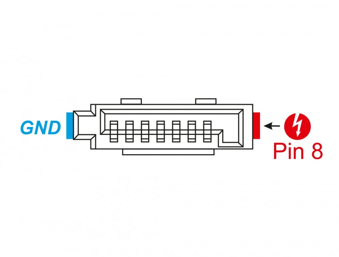 שקע 8 פין SATA 6 Gb/s עם קליפס בהלחמה - delock.israel