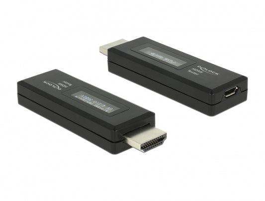 טסטר HDMI 4K עם תצוגת OLED בודק מידה EDID - delock.israel
