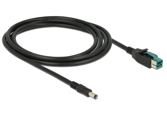 כבל USB עבור מדפסות קופה ומסופים תקע PoweredUSB 12V לתקע DC 5.5x2.1 - delock.israel