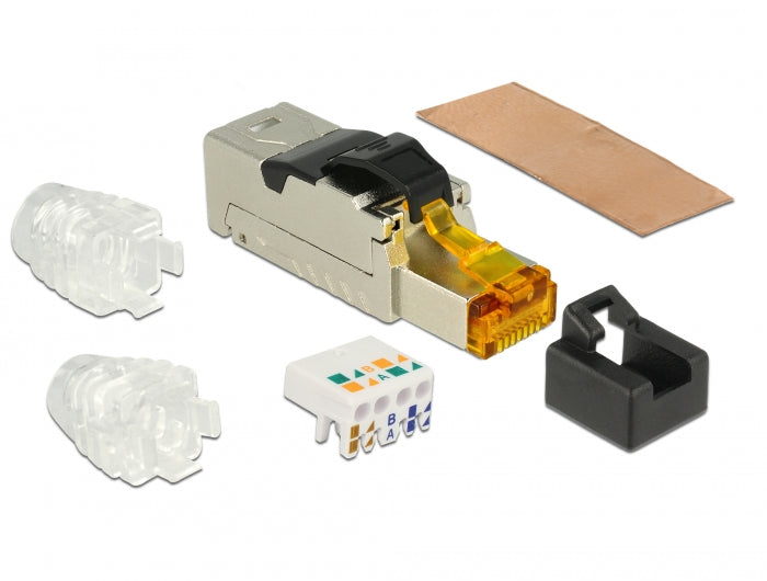 תקע רשת מסוכך RJ45 Cat.6A ללא כלי עבודה - delock.israel