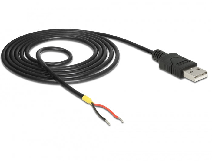 כבל USB-A 2.0 זכר עם 2 גידים פתוחים - delock.israel