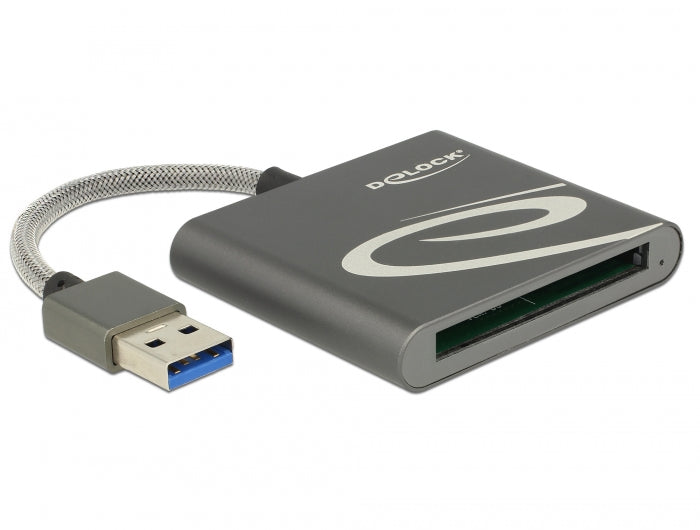 קורא כרטיסים USB 3.0 גוף אלומיניום לכרטיסי זיכרון CFast 2.0 - delock.israel
