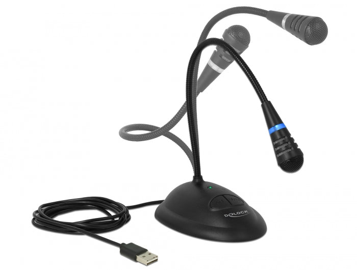 מיקרופון סטנד USB עם לחצן השתקה + לחצן כיבוי/הדלקה - delock.israel