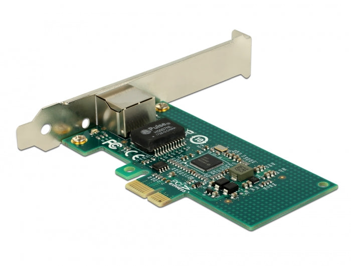 כרטיס רשת קווי PCIe x1 Gigabit Low profile עם יציאת RJ45 צ'יפ אינטל i210 - delock.israel