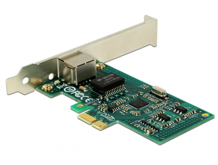 כרטיס רשת קווי PCIe x1 Gigabit Low profile עם יציאת RJ45 צ'יפ אינטל i82574 - delock.israel