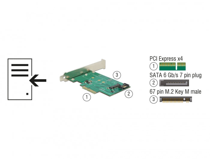 כרטיס PCI-E x4 עבור כונן M.2 NVMe Key M - delock.israel