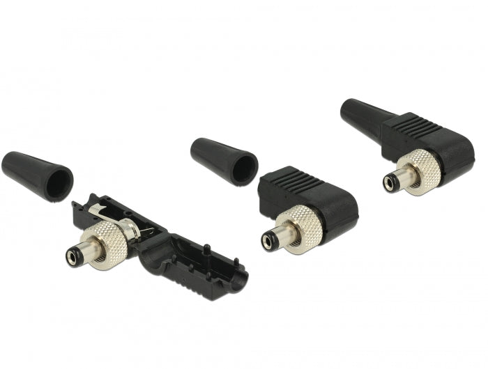 מחבר זוויתי DC 5.5 x 2.1 x 9.5 זכר בהלחמה - delock.israel
