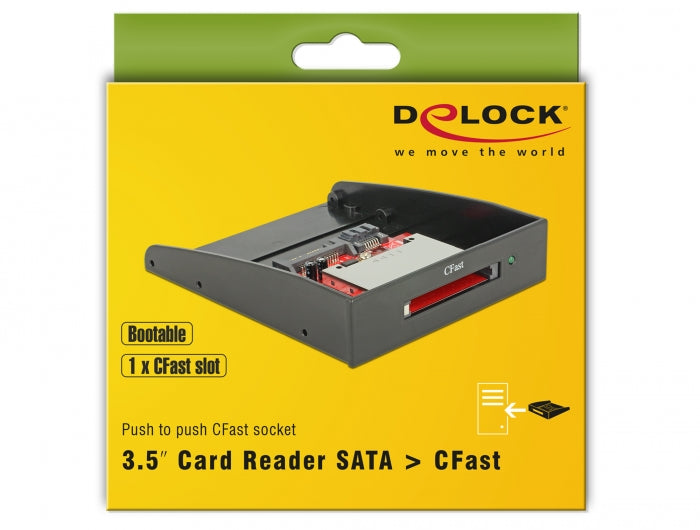 פאנל קדמי 3.5″ למארז מחשב עם קורא זיכרונות CFast - delock.israel