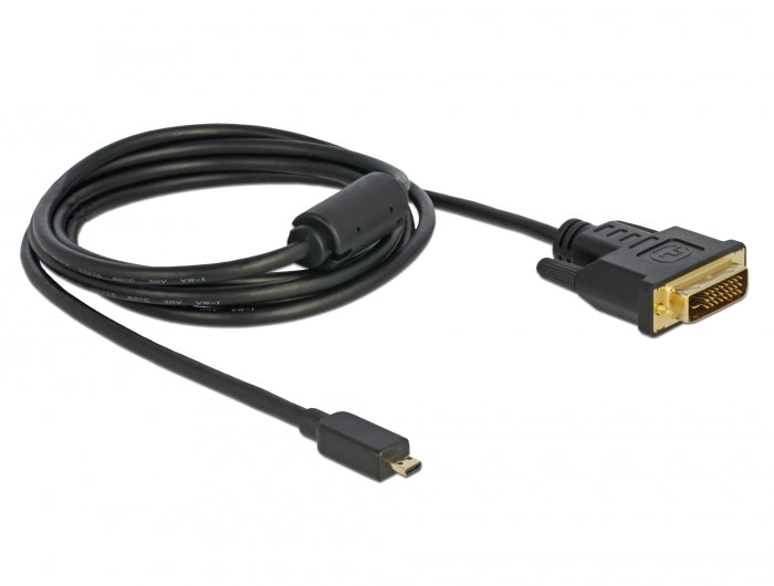 כבל תצוגה תקע מיקרו HDMI לתקע DVI 24+1 תומך 60 הרץ - delock.israel