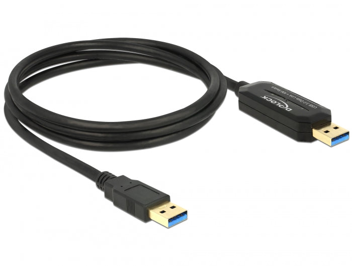 כבל SuperSpeed USB 5 Gbps Data Link Cable + KM Switch להעברת מידה בין שני מחשבים - delock.israel