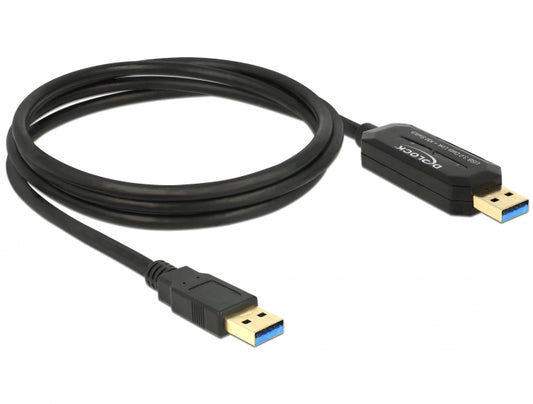 כבל SuperSpeed USB 5 Gbps Data Link Cable + KM Switch להעברת מידה בין שני מחשבים - delock.israel