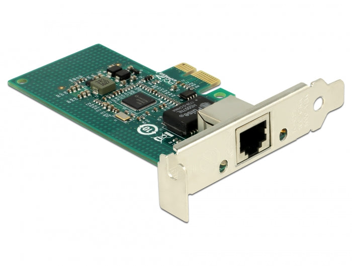 כרטיס רשת קווי PCIe x1 Gigabit Low profile עם יציאת RJ45 צ'יפ אינטל i210 - delock.israel