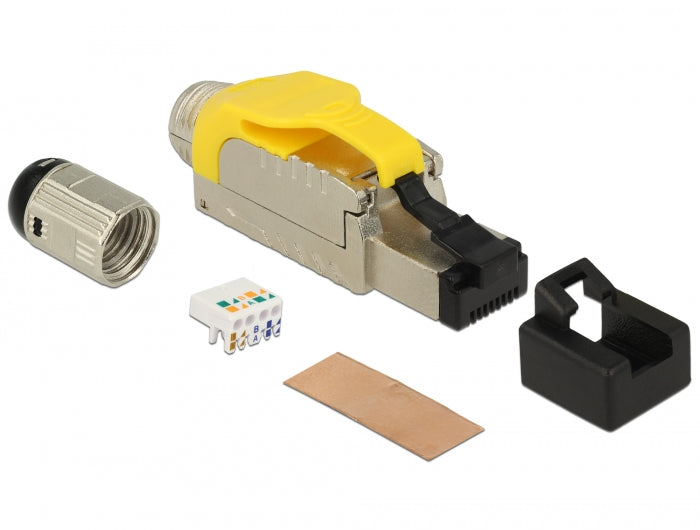תקע רשת מסוכך RJ45 Cat.6A ללא כלי עבודה - delock.israel