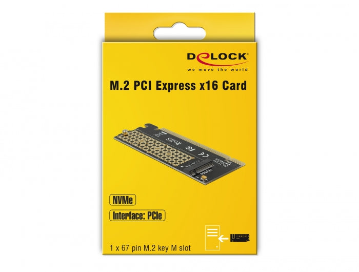 כרטיס ללא לוחית PCI-E x16 עבור כונן דיסק M.2 NVMe Key M - delock.israel