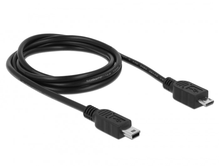כבל USB 2.0 תקע Micro-B לתקע Mini-B אורך 1 מטר - delock.israel